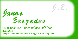 janos beszedes business card